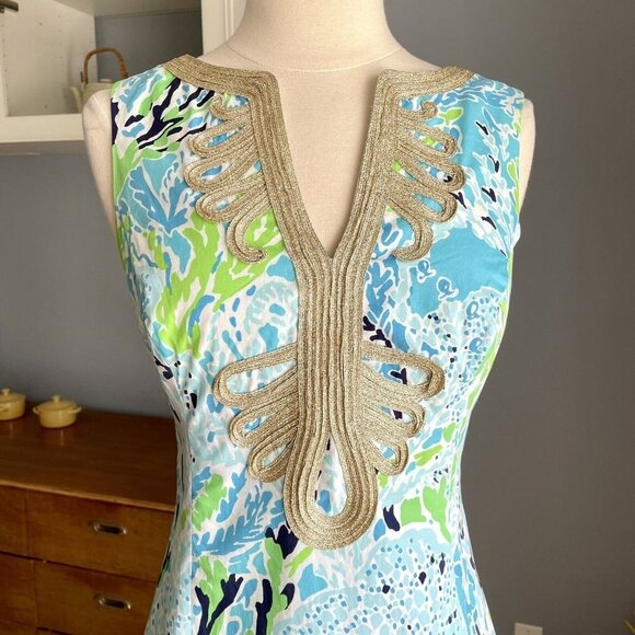 Lilly Pulitzer Janice Shift Dress Spa Blue Lets Cha Cha - Picture 6 of 8